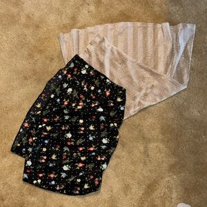 Silky Floral and crushed velvet fitted skirt bundle